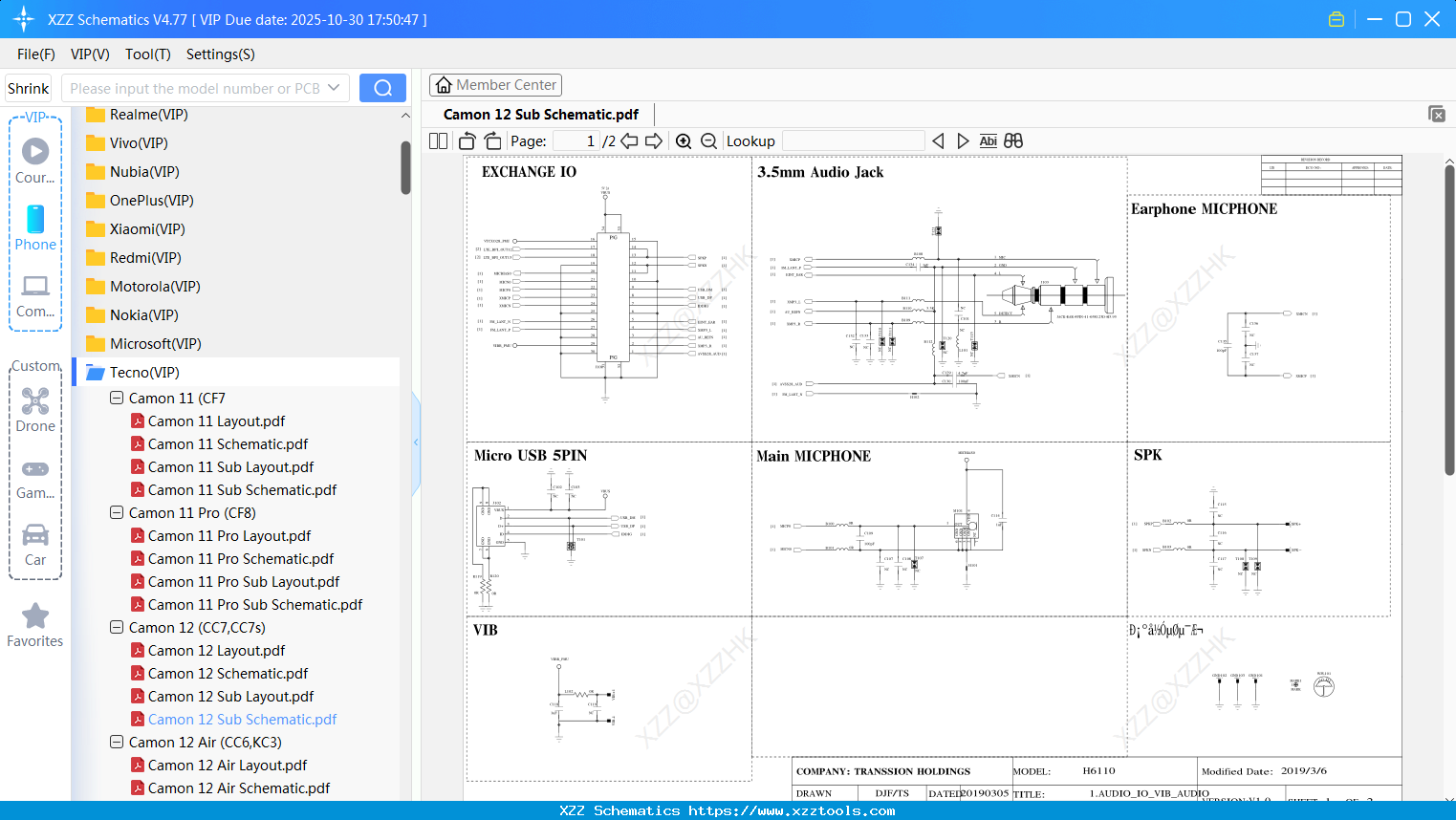 Tecno Camon 12 Sub Schematic